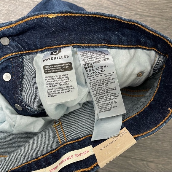 Levi's Ribcage Straight Ankle Dark Blue Jeans Size 25 - Picture 6 of 12